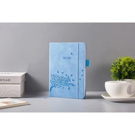 Calendar 2025 2026 A5 1 Day 1 Page, Planner 2025 2026 with Monthly Overview, Pen Holder & Pocket, School Calendar 2025/26, Calendar 25/26 Daily Planner Diary, Leather Book Calendar, August 25-Jul.26