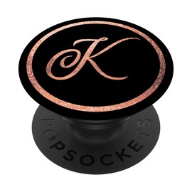 Rose Gold K Initial PopSocket