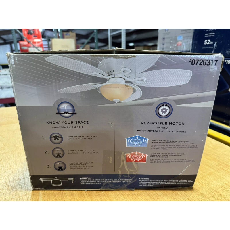 Harbor Breeze 44" Indoor/Outdoor Ceiling Fan Cedar Shoals NEW!!! SHIPS