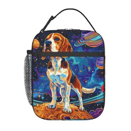 VANZEV Insulated Lunch Box for Women Men, Beagle Dog Planet Theme Lunch Box Reusable Portable Lunch Bag Cooler Tote Waterproof Lunch Container for Office Picnic Work Travel Hiking