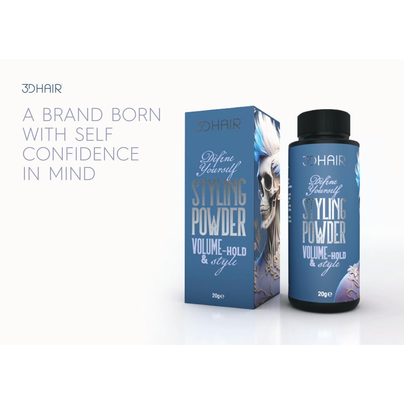 3D Hair Styling Powder Volumising Hold, Matte Effect Thickens Hair