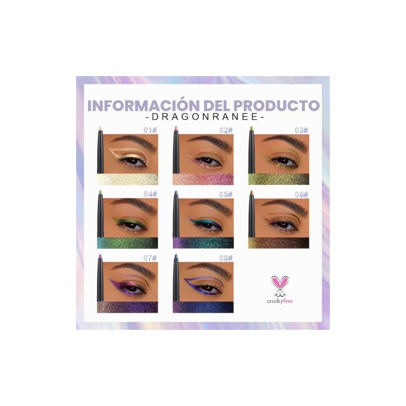 Erinde Lápiz Delineador de Ojos Camaleón Metálico, #01