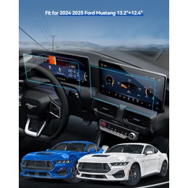 LANTU 4PCS Car Screen Protector for 2024 2025 Ford Mustang EcoBoost/GT Accessories Navigation & Dashboard Nano Screen Protector Cover HD Clear 12.4''