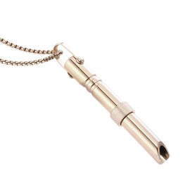 RUICHING Breathing Necklace, Anxiety Relief for Adults Men Women, Keep Calm Anti Anxiety Breathlace, Deep Breathing Exercises Whistle Necklace, Gold