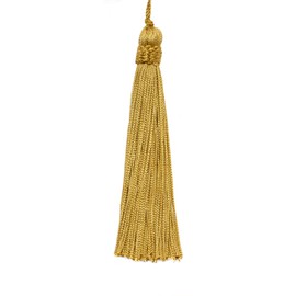 Set of 10 Gold Crown Head Chainette Tassel, 5.5 Inch Long with 1 Inch Loop, Basic Trim Collection Style# CT055 Color: Medium Gold - B7
