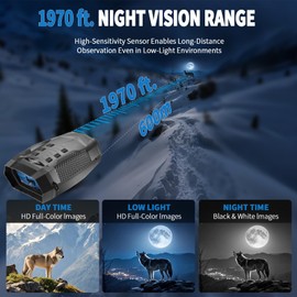 Night Vision Goggles for Adults,4K Video&48MP Image Infrared Night Vision Binoculars 3″ Screen,5000mAh Battery,8X Digital Zoom,32GB TF Card,IP65 Waterproof for Outdoor, Animals,Camping & Surveillance