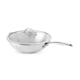 HENCKELS Aragon 12.5-inch Stainless Steel Wok with Lid