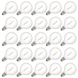 SUNSGNE 25 Pack G40 LED Replacement Light Bulbs, 0.6 Watt Globe String Light Bulbs, Waterproof Replacement Bulbs for Outdoor String Lights, Warm White