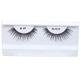 10 Pairs 100% Human Hair False Eyelashes Natural Black # 47