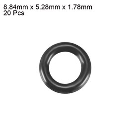 sourcing map Nitrile Butadiene Rubber NBR O-Ring 5.28 mm Inner Diameter 1.78 mm Width Black Pack of 20
