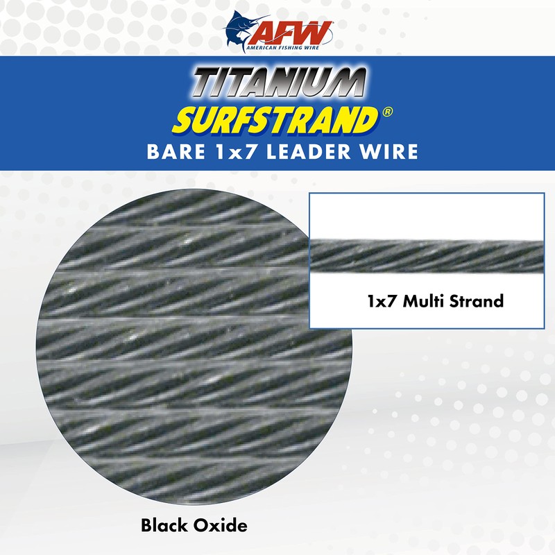 American Fishing Wire Titanium Multi Strand Leader, Black, 12-Inch/75-Pound