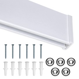 TR100 White Gallery Wall Track Picture Hanging Rail 79 Inch - Gallery Art Rail Supports up to 154 lbs - Includes Track Hardware for Installation