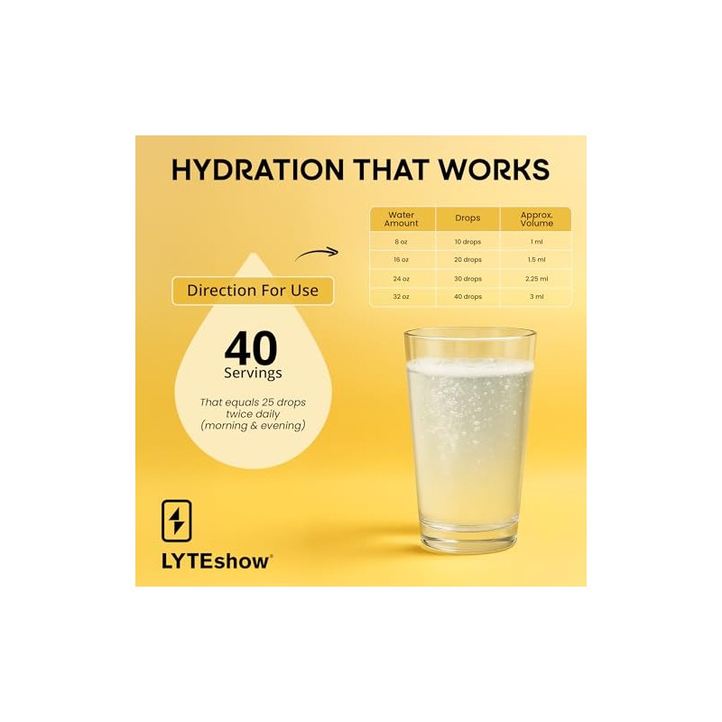 LyteShow - Electrolyte Concentrate for Rapid Rehydration - NO Sugars,