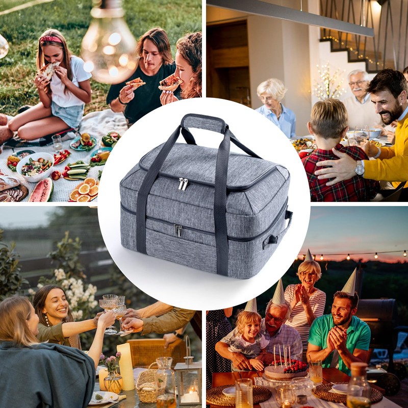 BAGSPRITE Double-Layer Slow Cooker Carrying Bag for 6-8 Quart CrockPot