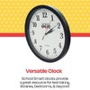 School Smart Wall Clock, 13 Inches, White Dial and Black