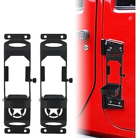 LuckyHigh Door Hinge Step Foot Pedal Pack of 2 Metal Foldable Foot Pedal Compatible with 2007-2019 Jeep Wrangler JK JKU JL JLU