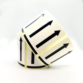MD Labels Warning Labels on Roll 50 x 70 mm Pack of 500 Double Arrows - Side Up - This Way Up - Arrows Symbol - Can be Used for Shipping