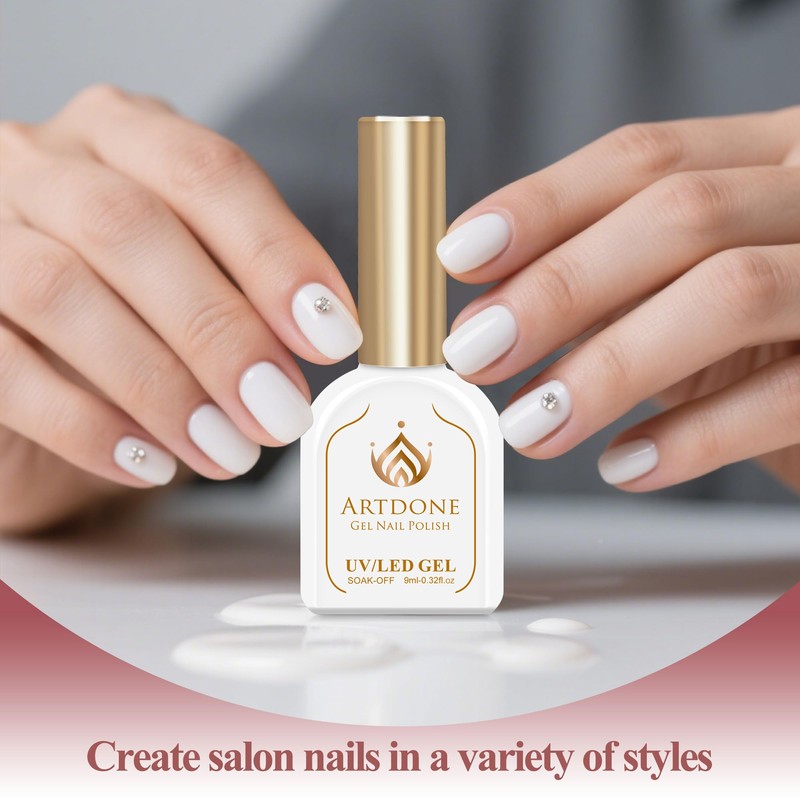 Artdone Gel Nail Polish Hema-free Solid Color White For All