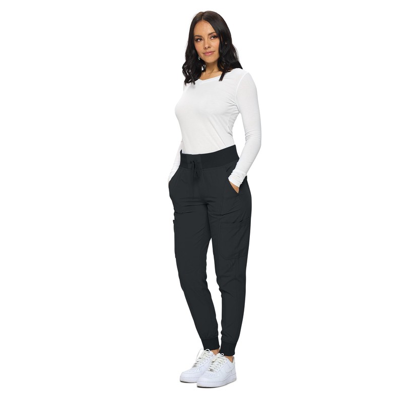 Monarch Uniforms Womens Jogger Scrubs Ribbed Jogger Scrub Pants for