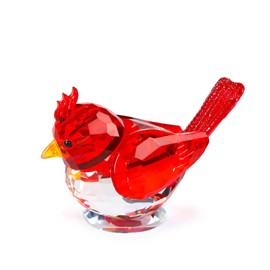 Crystal Red Bird Collectible Figurines Gifts for Women Men, Glass Bird Ornaments Table Centerpiece Home Decoration Paperweight Gifts for Animal Lovers