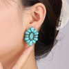 Bohemian Turquoise Geometric Flower Drop Dangle Earrings Teardrop for Women