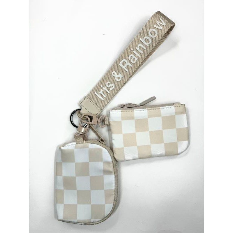 The Iris Pouch Wristlet (#8049-2) Simplify Your Routine:_Mint Green/White