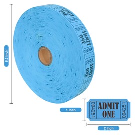 L LIKED 2000 Blue Raffle Tickets with Perforations and Consecutive Numbers,Single Ticket Roll for Events, Carnivals, Door Prizes & Drinks