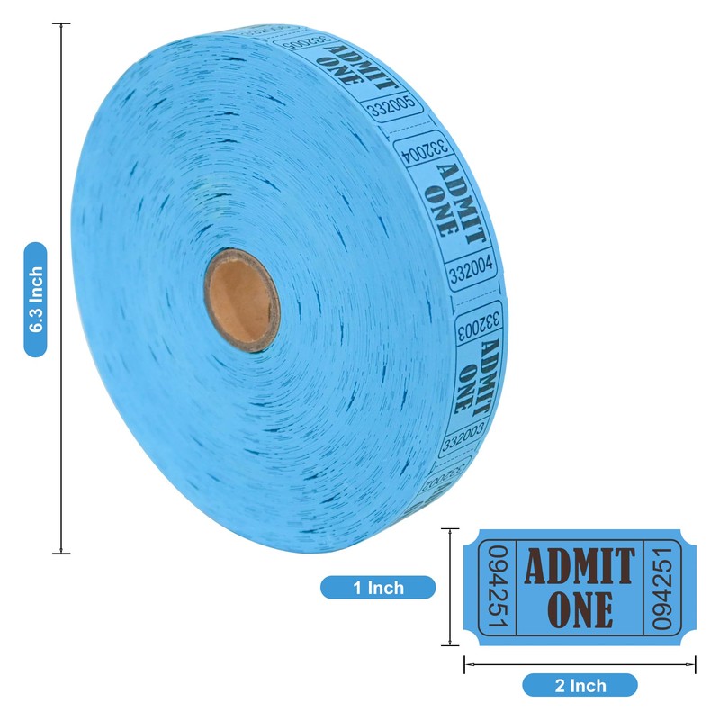 L LIKED 2000 Blue Raffle Tickets with Perforations and Consecutive