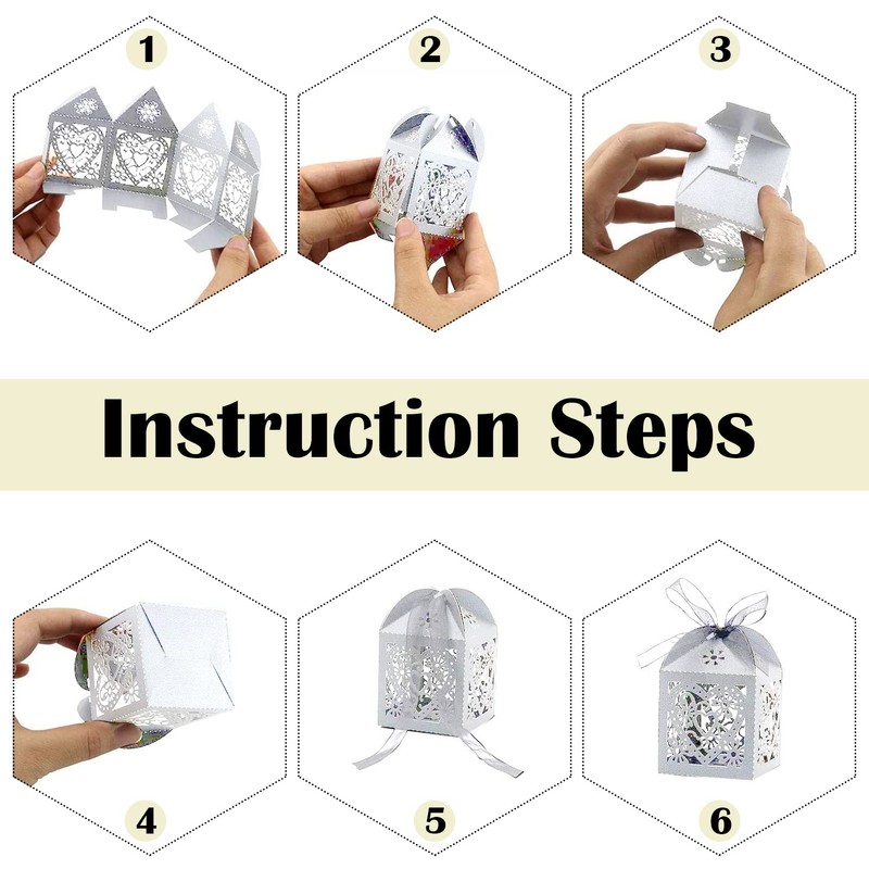 Wedding Gift Box Candy Box Favours Box 50 Pieces Off-White