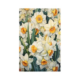 Nadoabtm Light Switch Cover Plate Simple White Field Flower Floral 1 Gang No Device Blank Electrical Wall Plates Faceplate Decorative Switch Plate for Bedroom Bathroom Decor