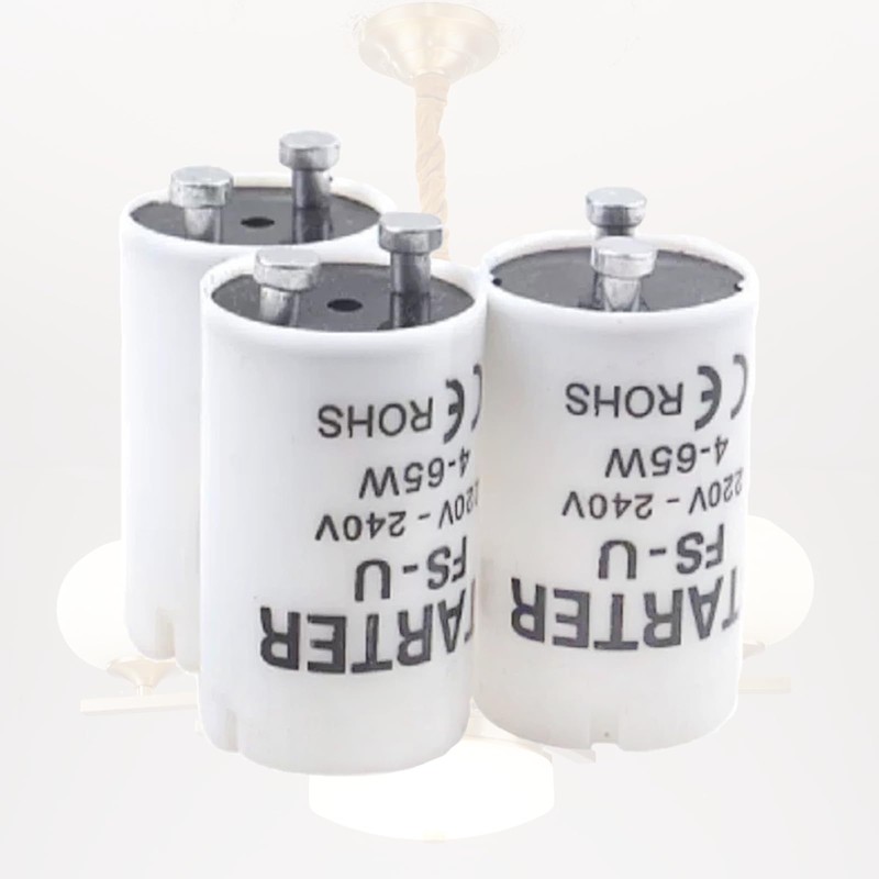 12Pcs Fluorescent Light Starter, 4-65W Starter for Fluorescent Light, 220-240V