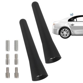 Set of 2 Car Antenna Short – 6.5 cm Mini Car Antenna Universal Roof Antenna for Cars with M4, M5, M6 Adapters AM/FM Amplified Reception Car Radio Antenna Car Accessories