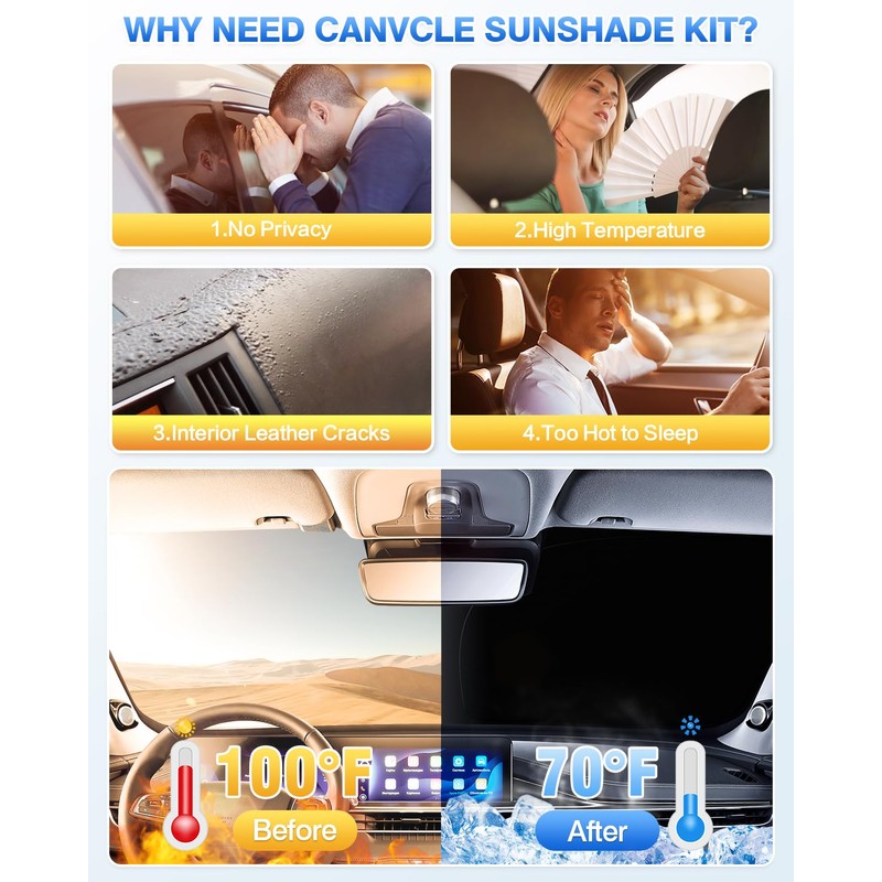 Canvcle Windshield Sun Shade for 2022-2025 2026 Nissan Frontier Accessories