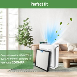 Vital 200S HEPA Filter Replacement Fit for LEVOIT Vital 200S Air Purifie r 3-in-1 H13 Ture HEPA Activated Carbon Filter Replace Part #Vital 200S-RF White …
