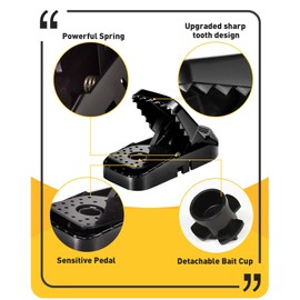 VEFEFI Mouse Traps 12-Pack - for House Indoor Outdoor, Small Mice Traps for House Indoor, Reusable Mousetrap Quick Effective Mouse Catcher for Home