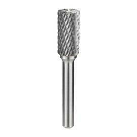 SB-5 carbide burr, cylindrical double cut hardened rotary file for die and mould grinders,1/2 in. head diameter X 1” in. cutting length), with 1/4 in.shank,DRINYOUNG(SB-5)