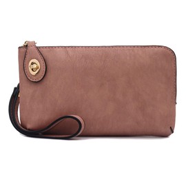 LOVESOME Women's Small Crossbody Bag Wristlet Clutch(Dusty Pink)