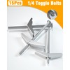 1/4 Inch Heavy Duty Drywall Anchors, 15 Pcs Metal Toggle