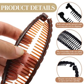 4pcs Banana Clip Hair Clips Fish Tail Hair Clip Banana Clip Hair Clips French Banana Clip Ponytail Holder Hair Gripper for Women Girls Thick Thin Long Curly Hair