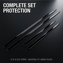 Black Car Door Side Body Guards, 4PCS Body Side Trim Universal Car Door Protector Body Side Door Trim Kit Sturdy ABS Car Body Kit