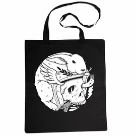 Reifen-Markt Tasche Umhängetasche Biker - Rocker - Gothic - Vintage - Skull - Ghost - Chopper - Custom Bike - Ghostwriter - MC - Biker Club Einkaufstasche Schulbeutel Turnbeutel in Schwarz