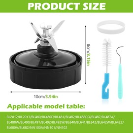 7-Fin Blender Replacement Parts, Blender Blade Compatible with Nin-ja BN401 BN751 BN801 BL480 BL640 NN100-30 BL2012 32oz 24oz 18oz Cup Extractor Blade Assembly
