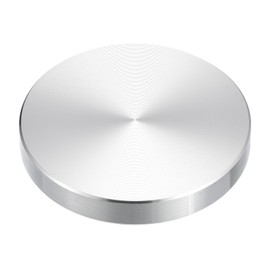 sourcing map M10 Thread 50 mm Diameter Round Shape Aluminium Disc Hardware 1 Piece, Aluminium Circle Disc Glass Plate Adapter for Glass Table