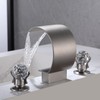 BANGPU Bathroom Sink Faucet 3 Hole Widespread Waterfall Bathroom Faucets