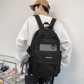 ZESU Korean-Style Backpack, School Commute, Large Capacity, Rucksack, Unisex, Casual Bag, Going to Work or School, High School, Black