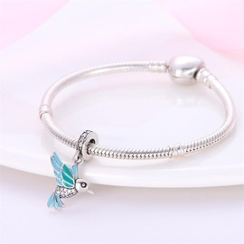 Pandach Women's Charm Pendant for Bracelet 925 Sterling Silver Charms Beads Fits Bracelet and Necklace Compatible with European Bracelets for Women Girls C4, Sterling Silver