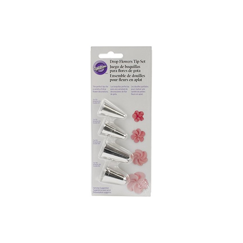 Wilton 418-4569 4-Piece Drop Flowers Tip Set