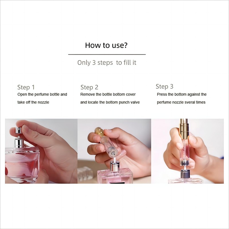 Perfume Atomizer Bottle Portable Mini Refillable Atomizer Travel Size Spray