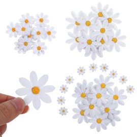 Nogeqi 40 Stück Weiße Blumen Bügelbilder, Gänseblümchen Patches Zum Aufbügeln 4 Größen (1,2-4 Cm), Bügel Patches Aufnäher Für Kleidung, Jeans, Diy-Deko Bestickte