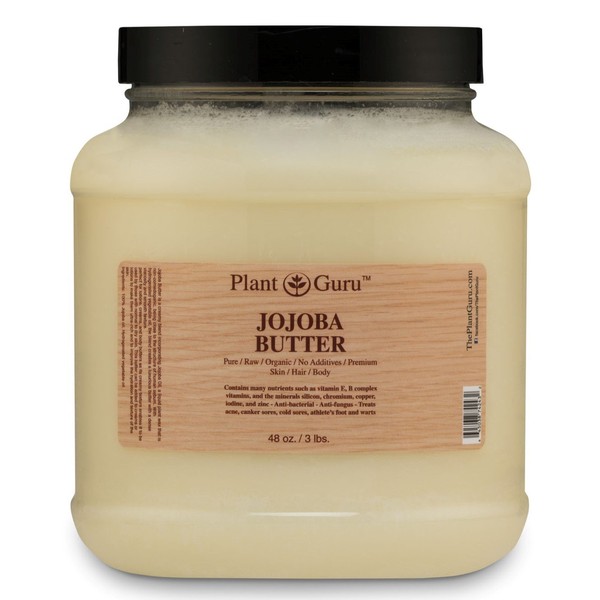 Jojoba Body Butter 3 lb. 100% Pure Raw Fresh Natural Cold Pressed. Skin Body and Hair Moisturizer, DIY Creams, Balms, Lotions, Soaps.